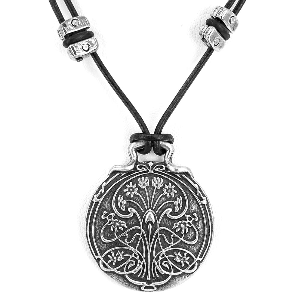 Oberon Design Pond Lily Hand-Cast Britannia Metal Necklace