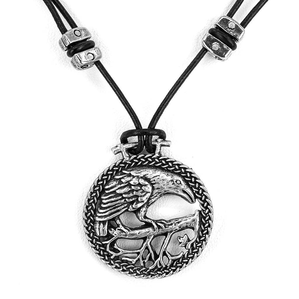 Oberon Design Raven Hand-Cast Britannia Metal Necklace