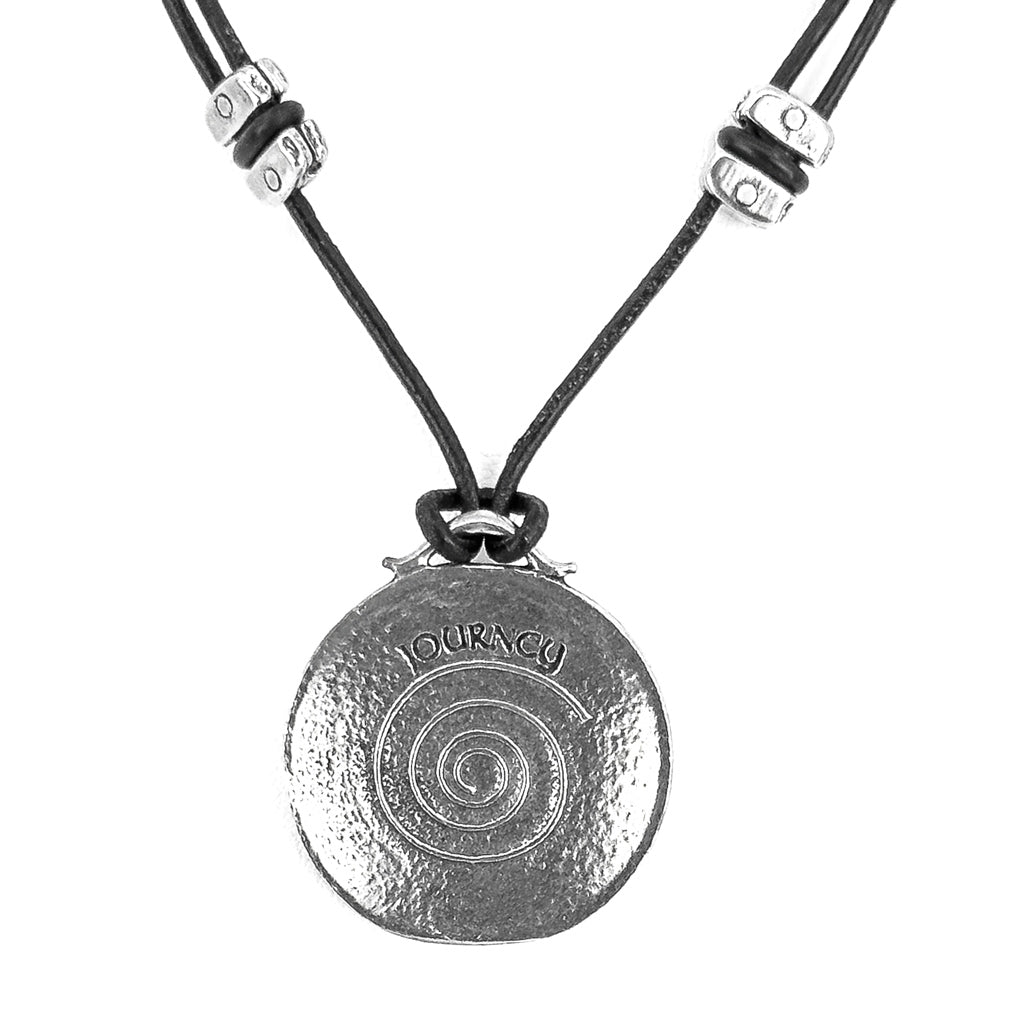 Oberon Design Celtic Spiral Hand-Cast Britannia Metal Necklace, Back