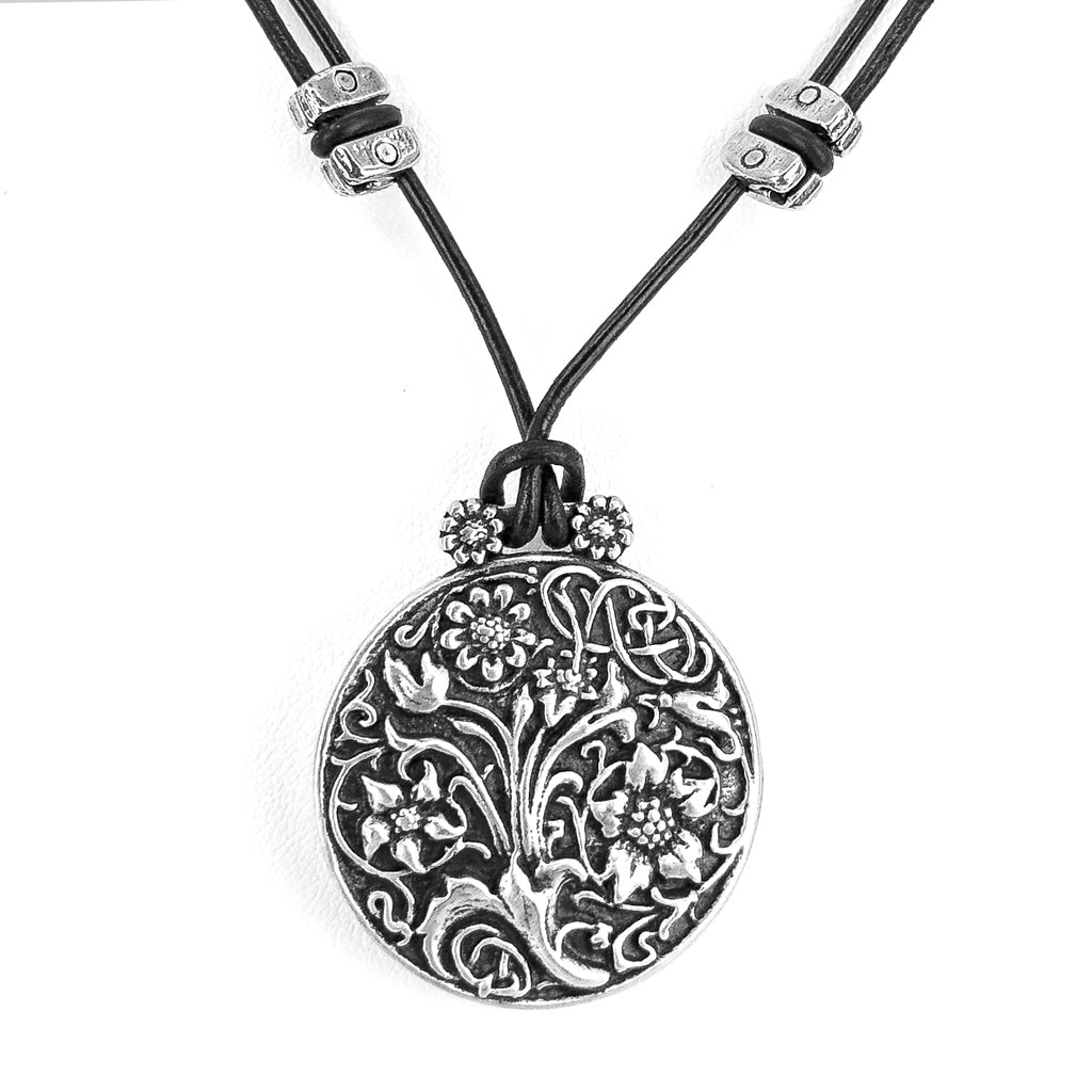 Oberon Design Wildflower Hand-Cast Britannia Metal Necklace