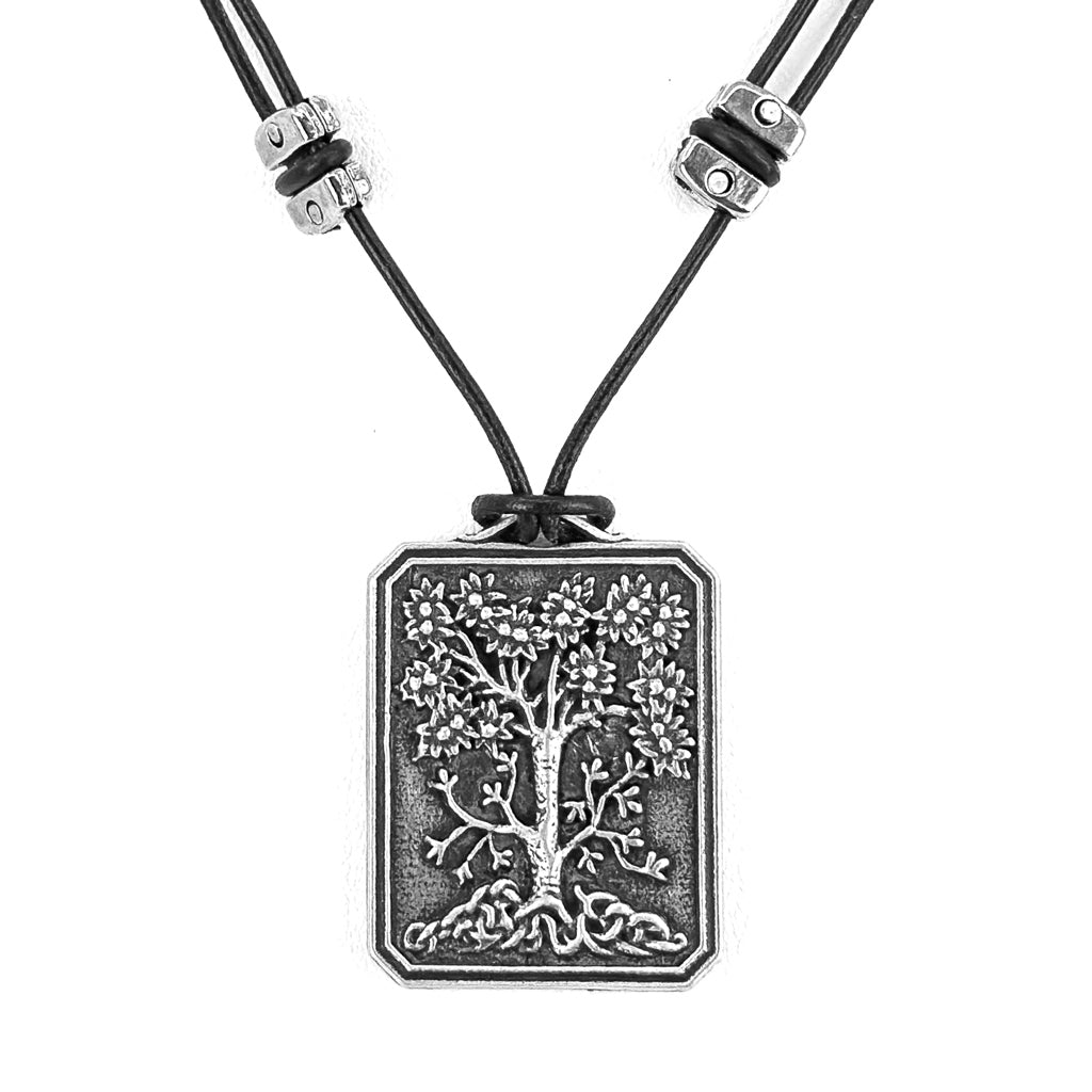 Oberon Design Wisdom Tree Hand-Cast Britannia Metal Necklace