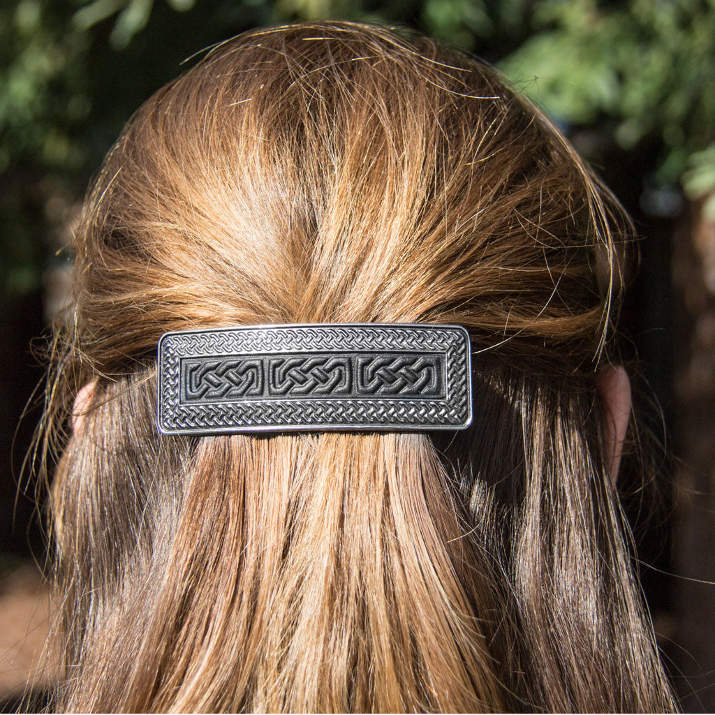 Oberon Design Hair Clip Barrette Hair Accessory Celtic Braid 80mm