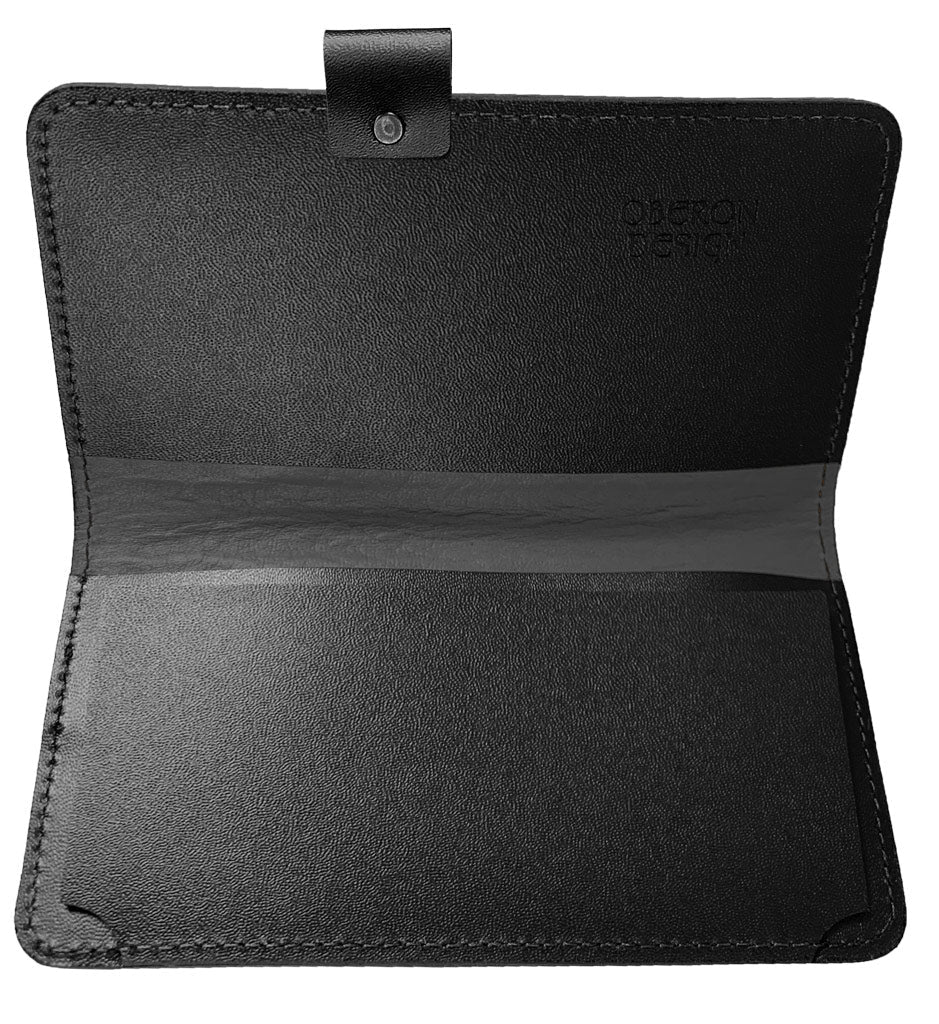  Oberon Design Leather Checkbook Cover, Interior w/ Pen Loop