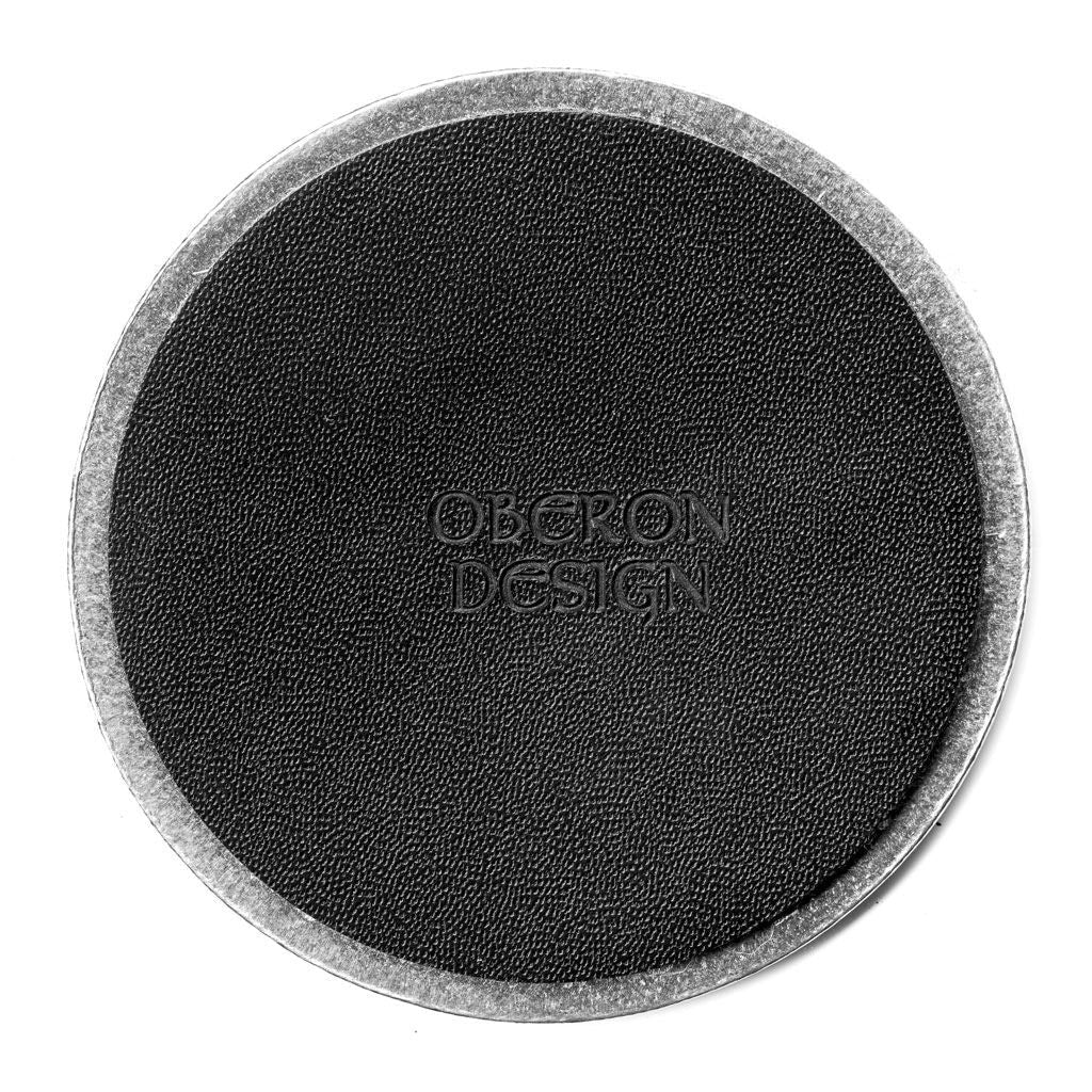 Premium Leather &amp; Metal Coasters, Handmade in the USA, Back