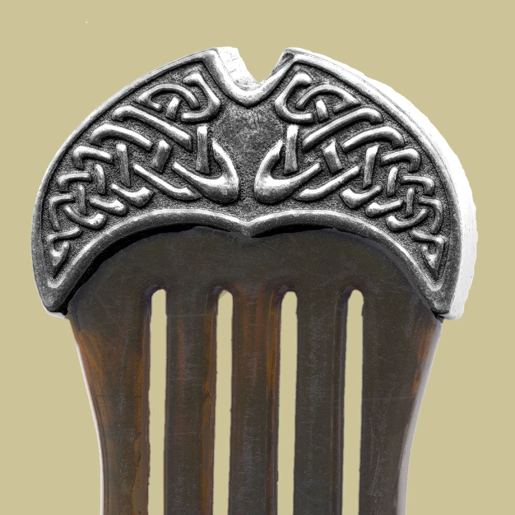 Oberon Design Hair Accessory, Hair Comb, Celtic, Detail