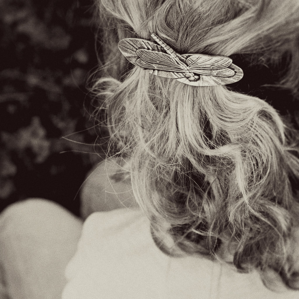 Oberon Design Hair Clip, Barrette, Hair Accessory, Dragonfly, Model