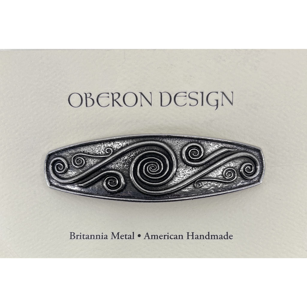 Oberon Design Hair Clip, Barrette, Hair Accessory, Spirals, card