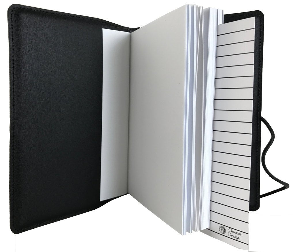 Oberon Design Leather Refillable Journal Cover, Interior w/ Hardbound Notebook