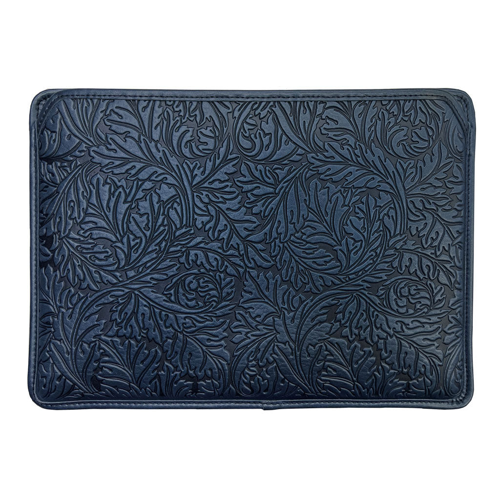 Oberon Design Genuine Leather Laptop Sleeve, MacBook Case, Tablet Cover, Acanthus, Navy
