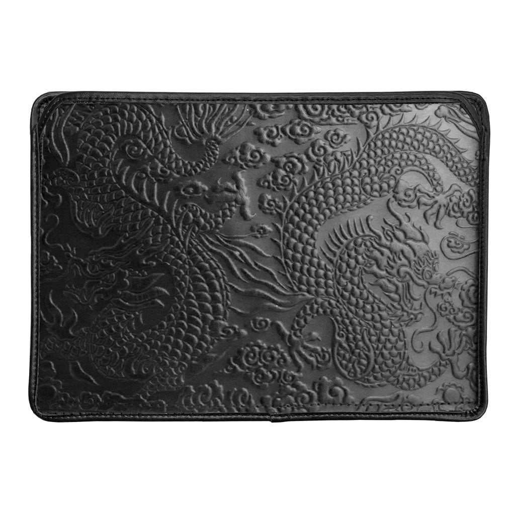 Leather Laptop Sleeve, MacBook Case, Tablet Cover, Cloud Dragon, Black