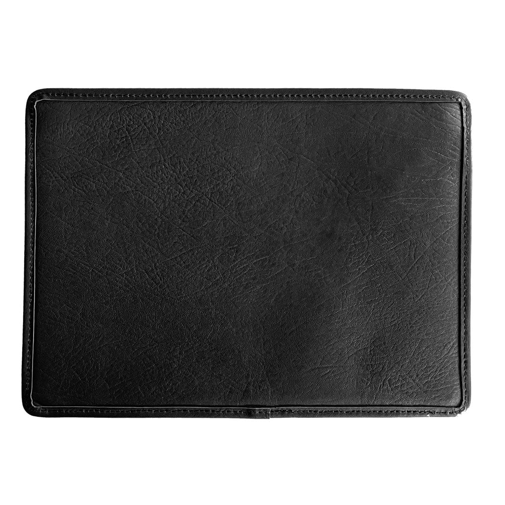 Genuine Leather Laptop, Tablet, MacBook sleeve, Hand Made in the USA, Black, Back