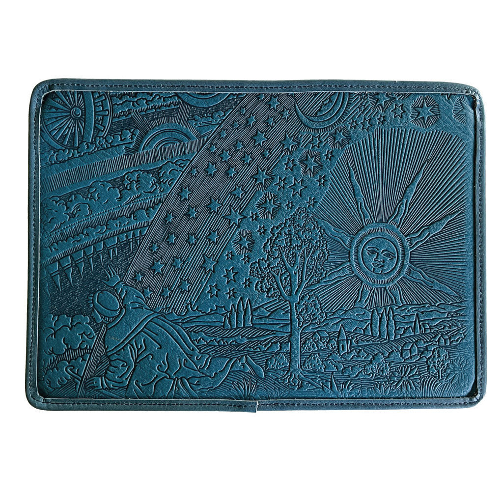 Leather Laptop Sleeve, MacBook Case, Tablet Cover, Roof of Heaven, Blue