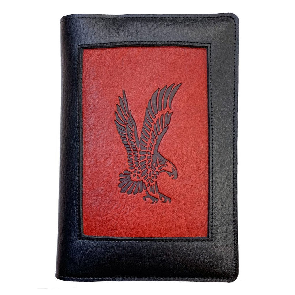 Refillable leather Icon Journal Eagle Design in Red by Oberon Design