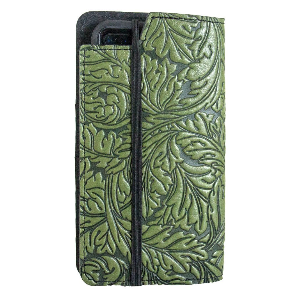 Oberon Design Acanthus Leather Wallet Folio Case for iPhones iPhone 12 Pro Max / Navy Oberon Design Acanthus Leather Wallet Folio Case for iPhones iPhone 12 Pro Max / Navy
