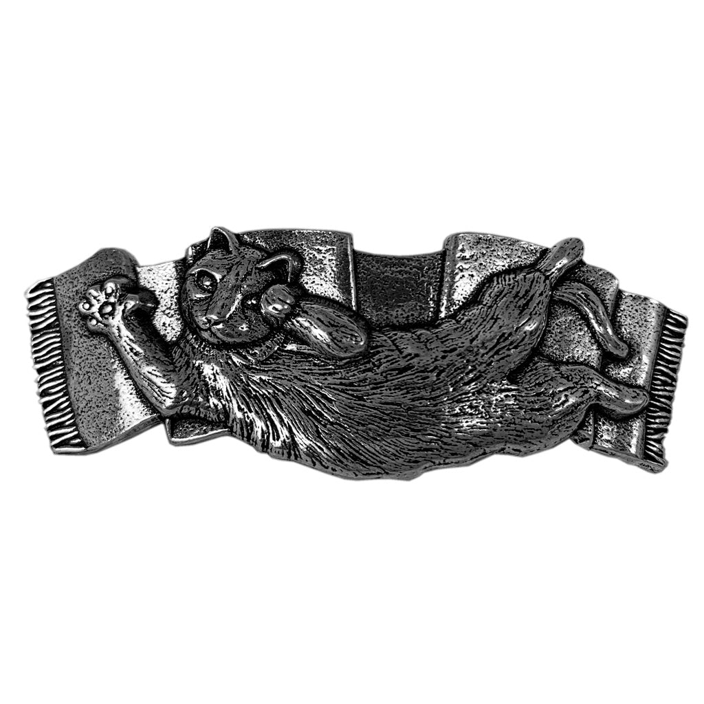 Oberon Design Hair Clip, Barrette, Hair Accessory, Playful Cat, 70mm