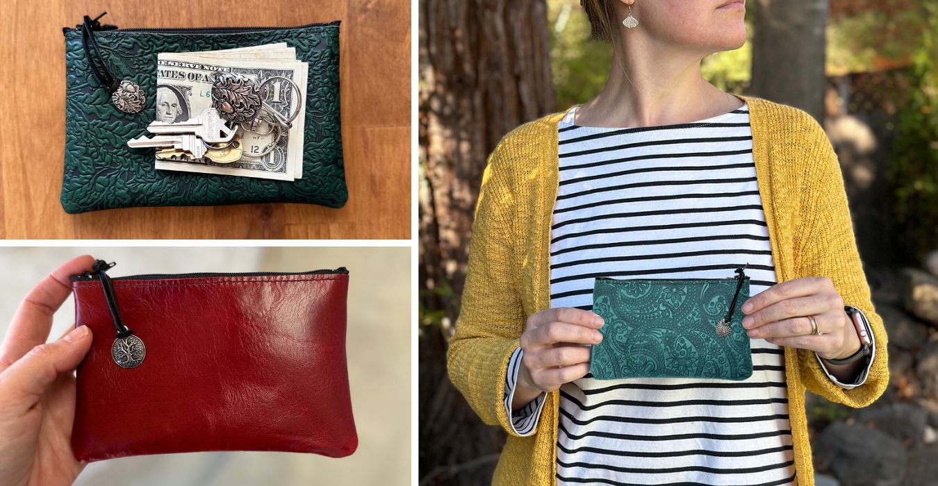 Leather Zip Pouches & Coin Purses with Zipper - Oberon Design