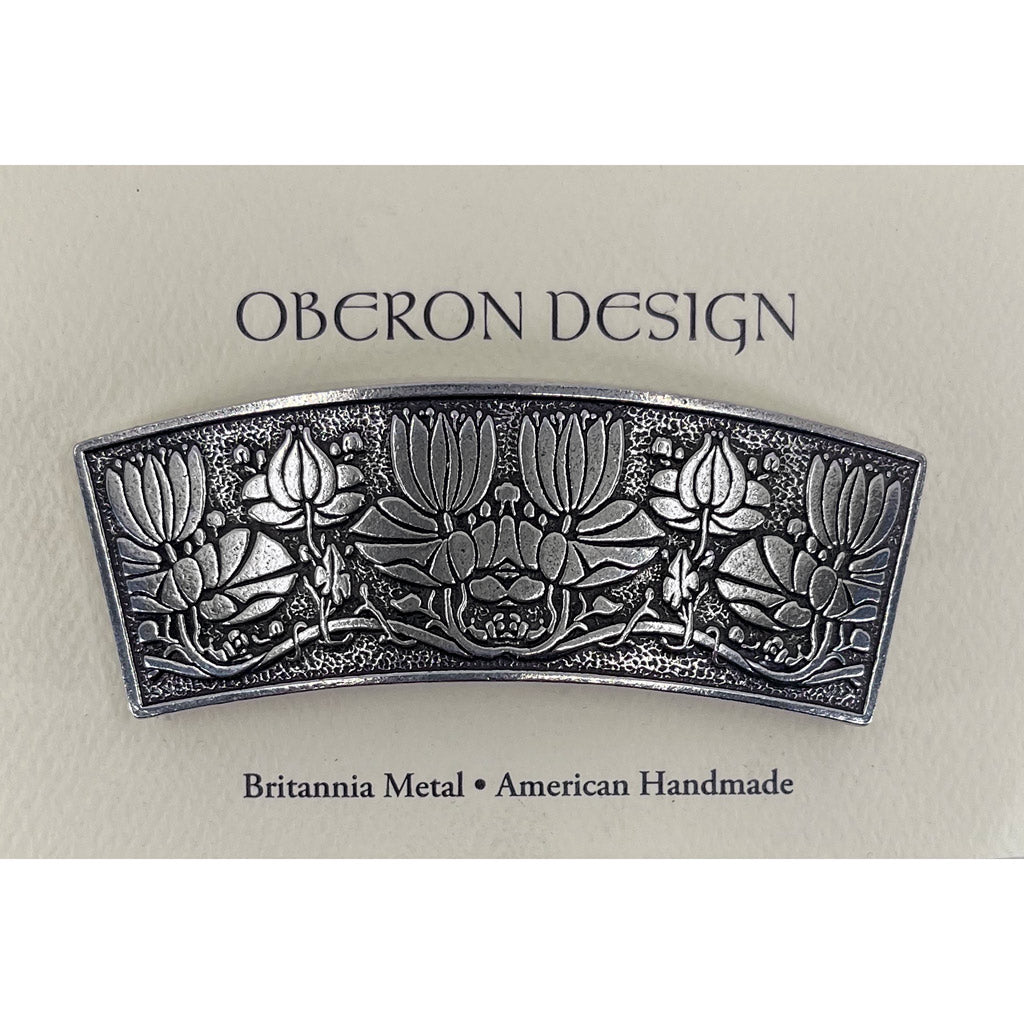 Oberon Design Hair Clip, Barrette, Hair Accessory, Water Lily, Card