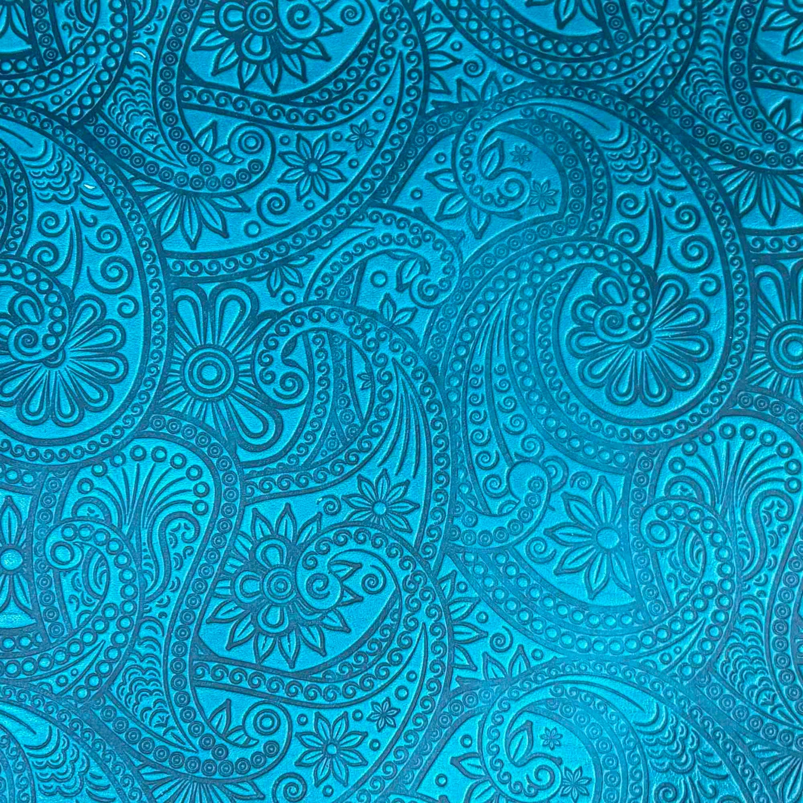 Oberon Design Paisley on Teal Leather