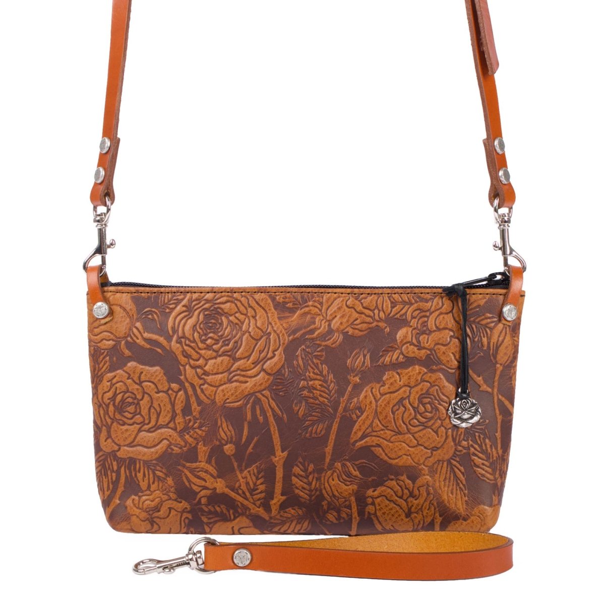 Leather Zip Wristlet Pouch, Wallet - Handcrafted in the USA