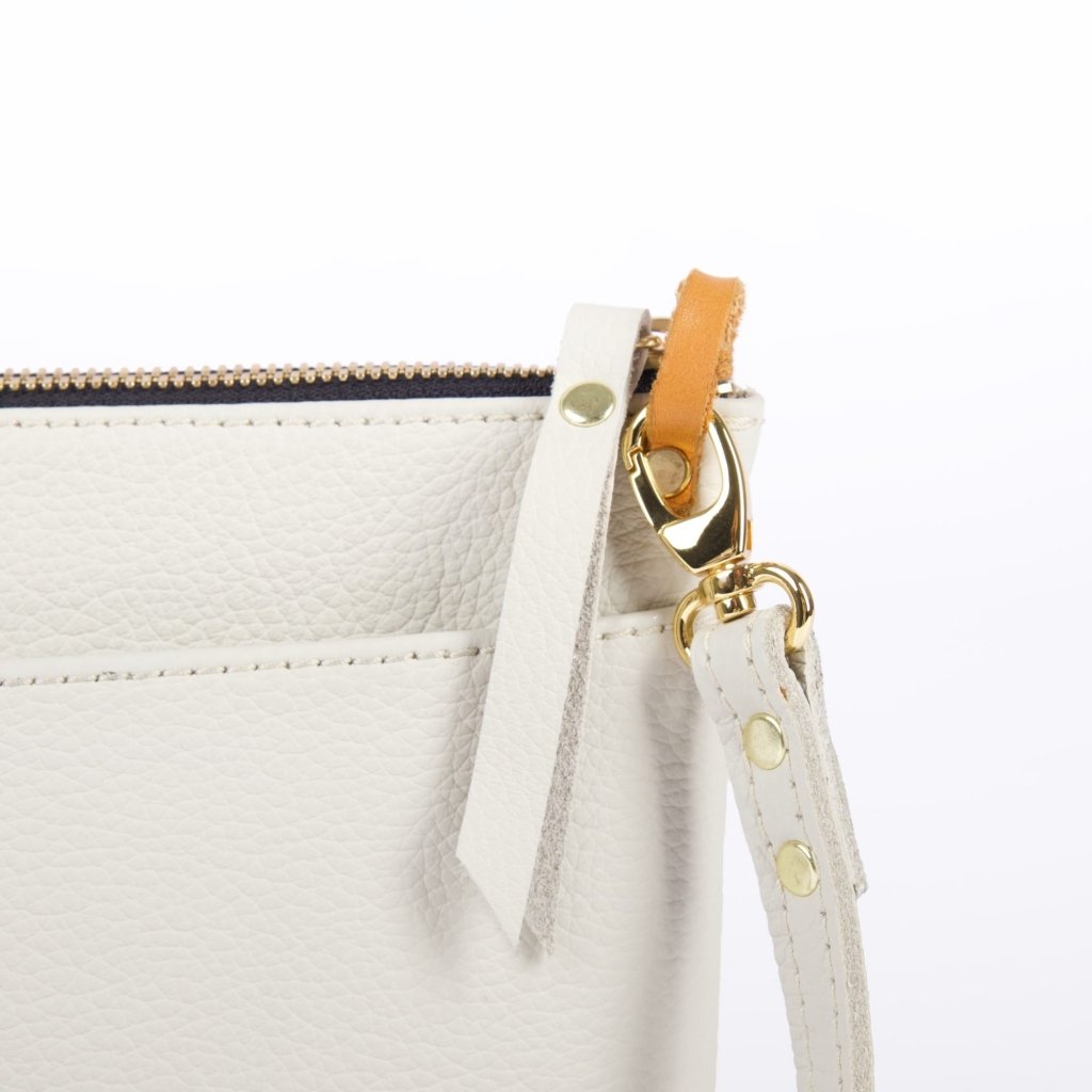Oberon Design Paula with Pacific Leather in Fog detail shot