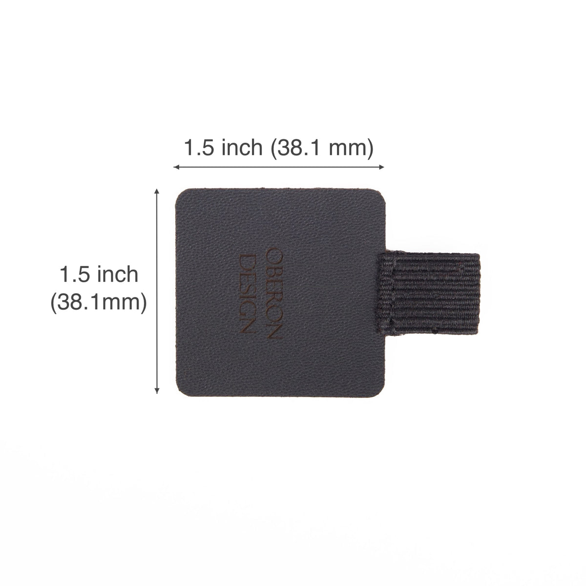 Leather and elastic Self-adhesive Pen Loop, size quide, by Oberon Design