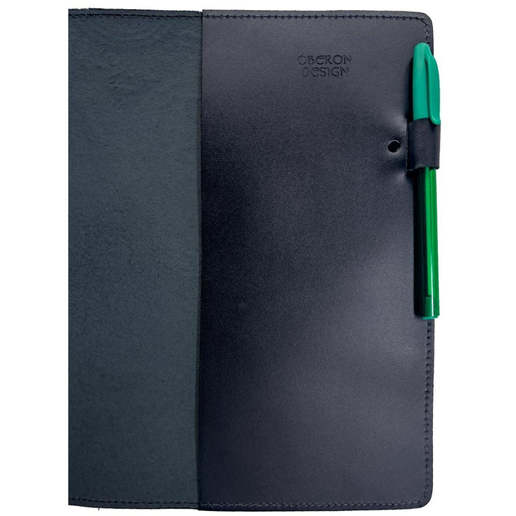 Leather Composition Notebook Cover, Hokusai Wave, Navy