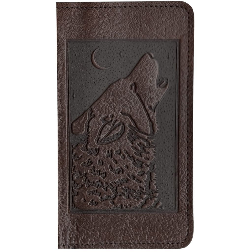 Checkbook Cover, Singing Wolf, Chocolate
