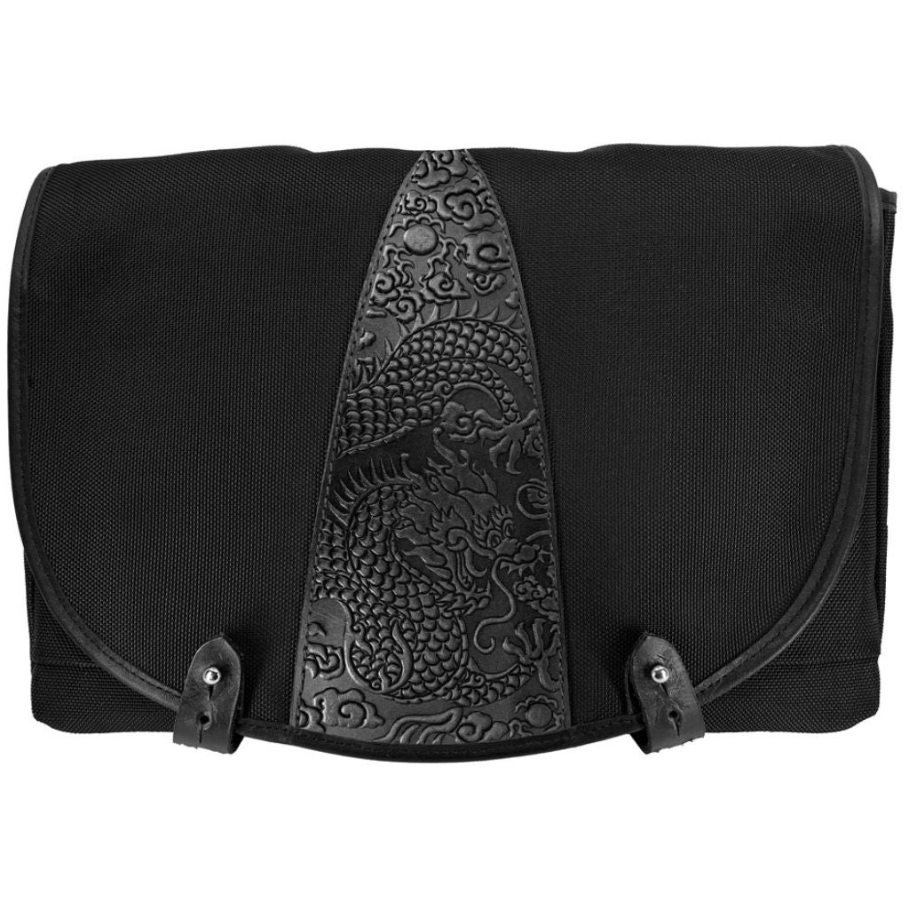 Oberon Design Messenger Bag, Slimline, Cloud Dragon, Black