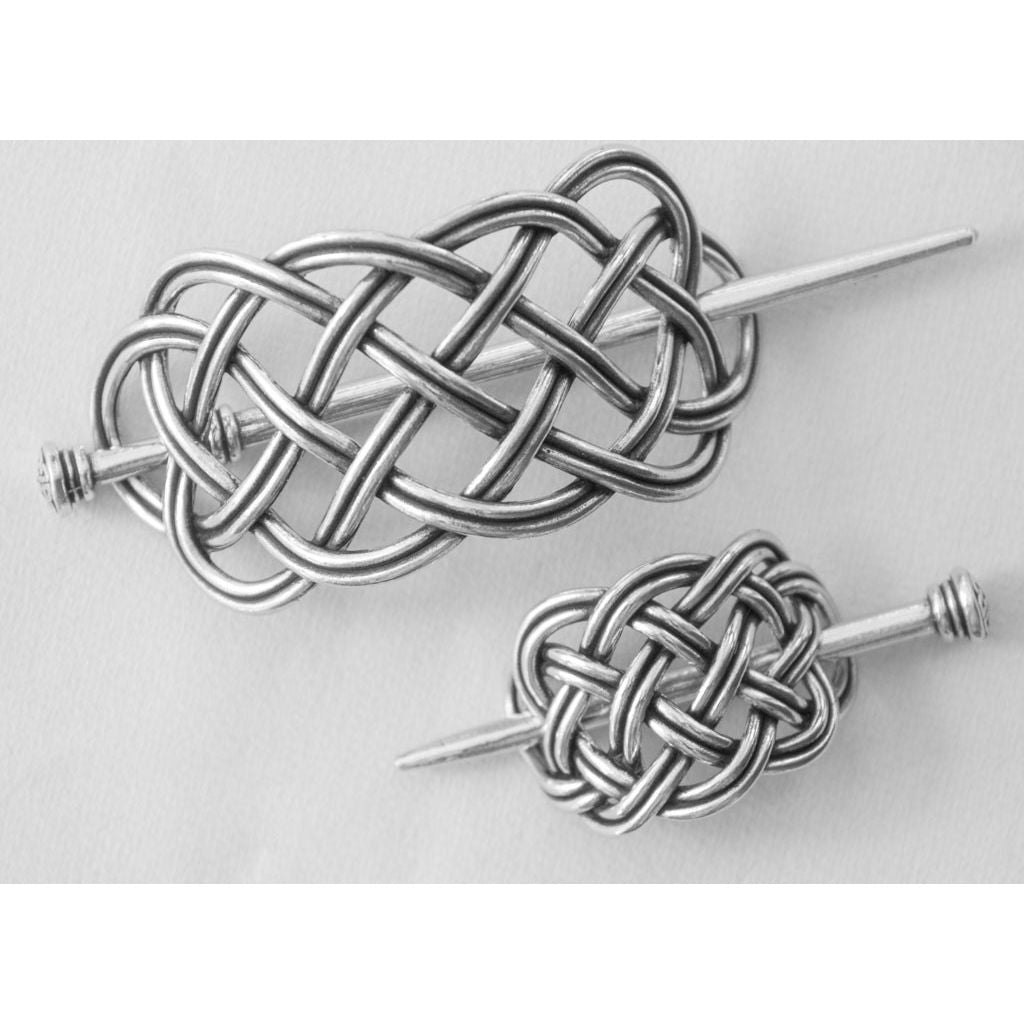 Oberon Design Hand-Cast Metal Hair Stick, Hair Slide, Large and Small Baskets Compared