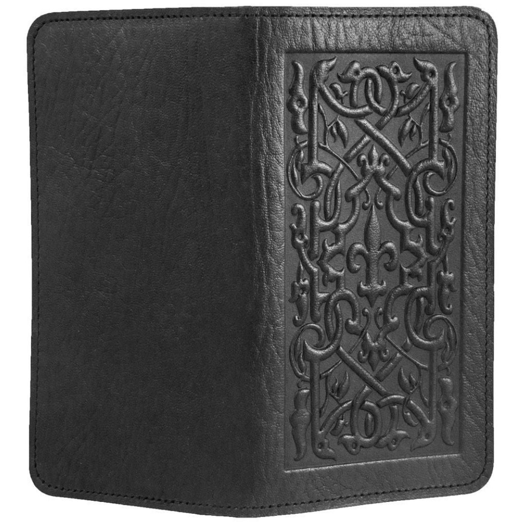 Checkbook Cover, The Medici, Black - Open