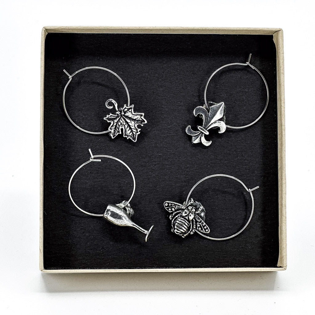 Wine Glass Charm Set, Handmade in the USA, Set of 4 Set 1