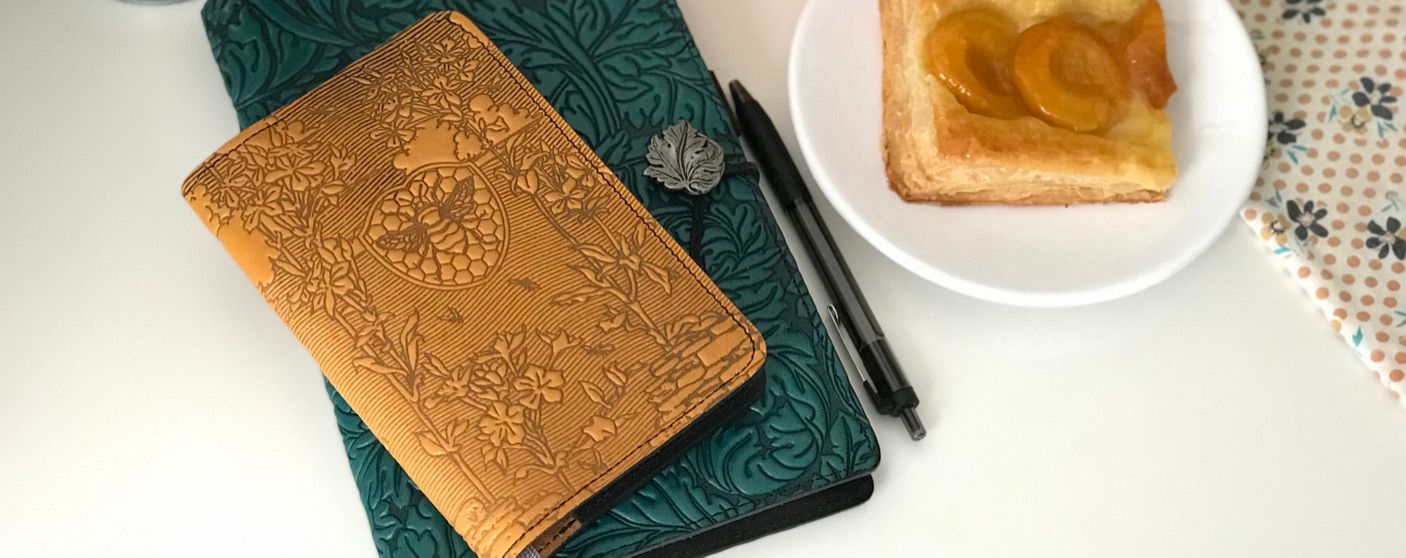 Journaling Blog Leather Journals Acanthus and Bee Garden by Oberon Design 