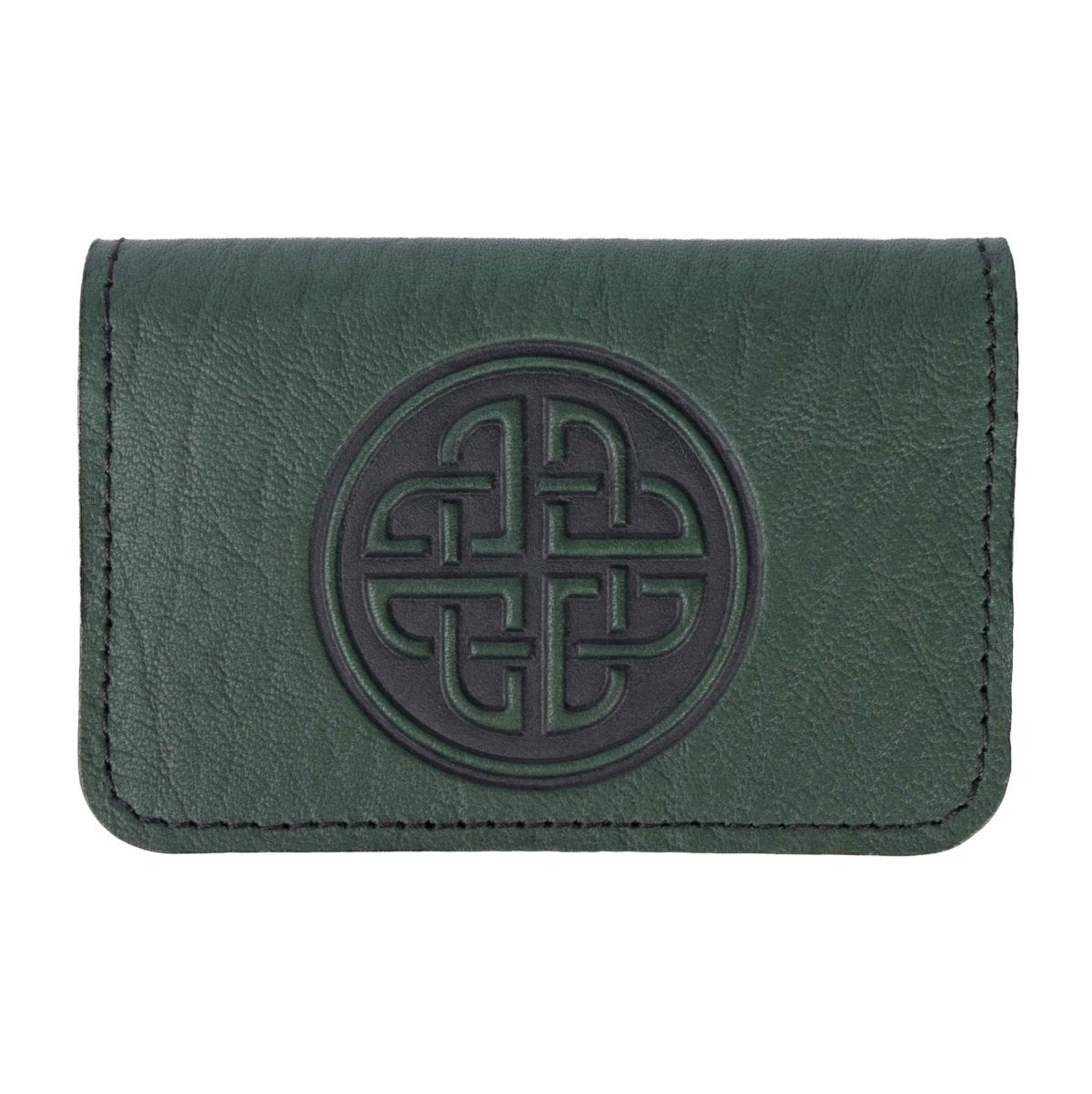 Oberon Leather Business Card Holder, Mini Wallet, Celtic Love Knot