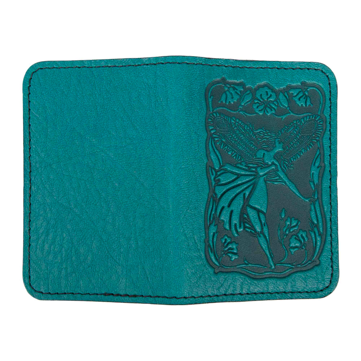 Fairy Mini Wallet, card holder, Teal, open view by Oberon Design