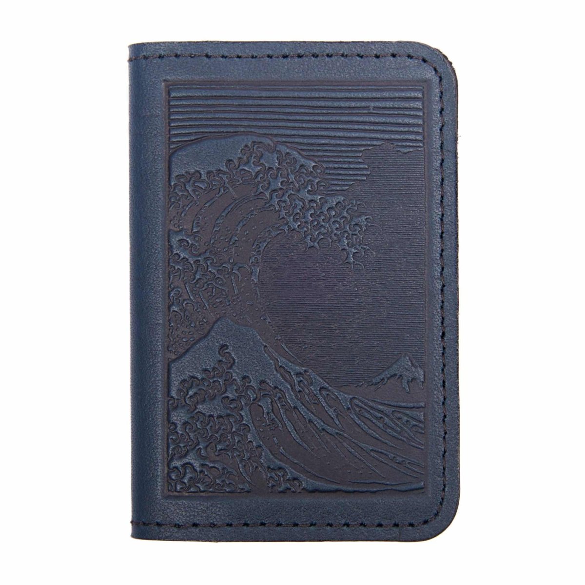 Hokusai Wave Mini Wallet, Navy