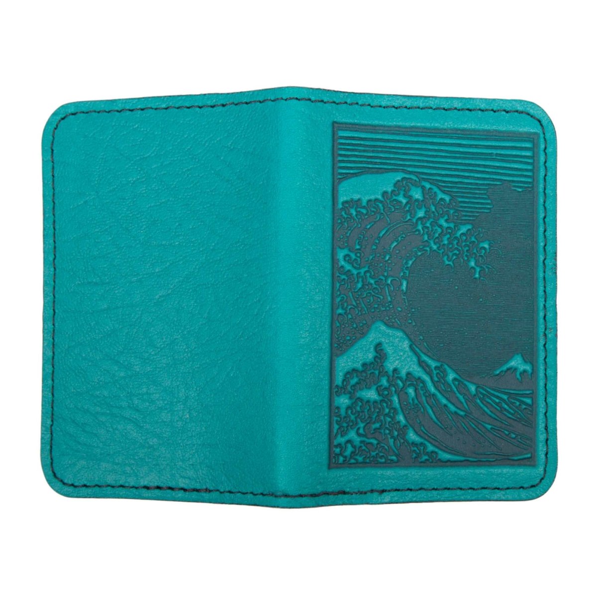 Hokusai Wave Mini Wallet, Navy
