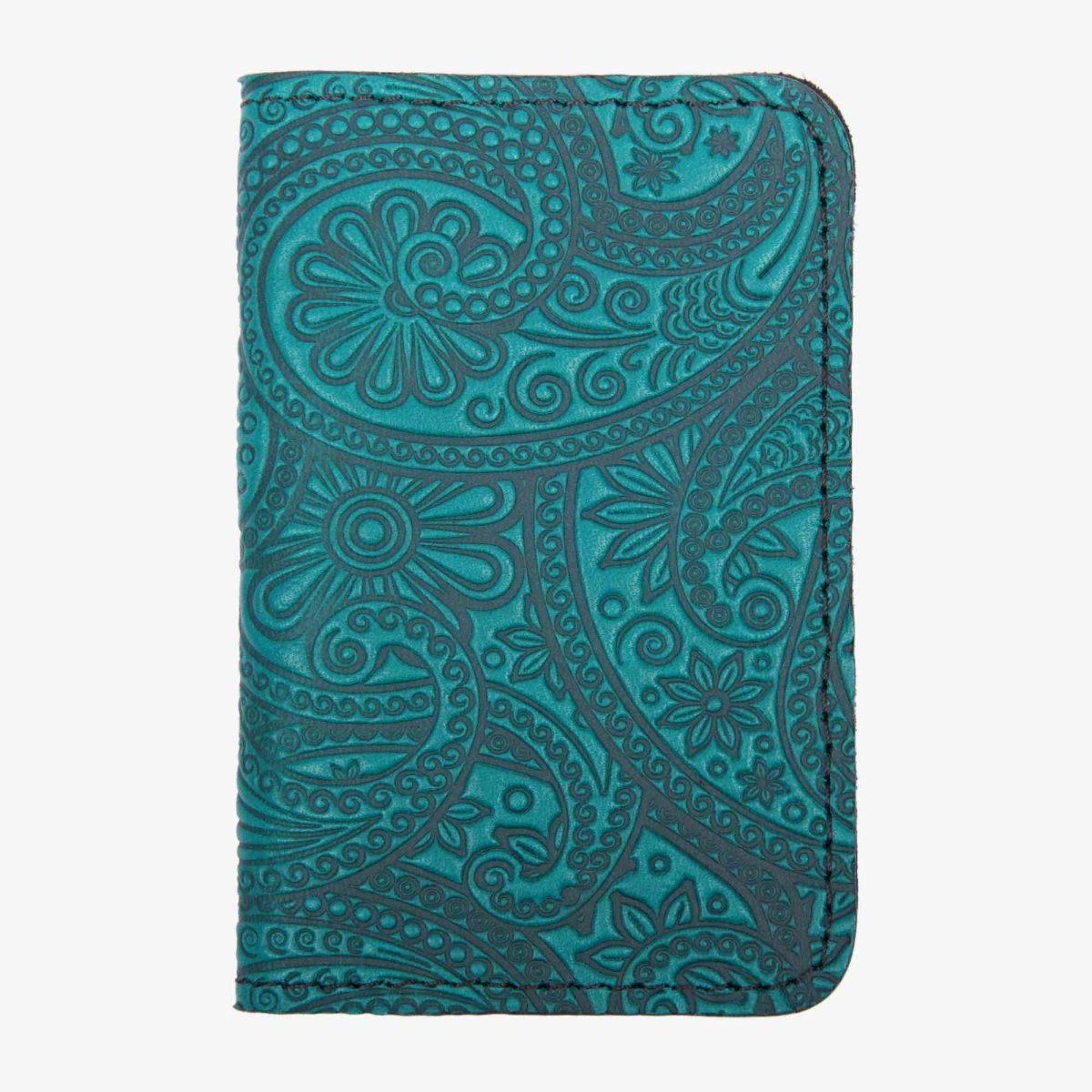 Paisley Card Holder Mini Wallet, Teal