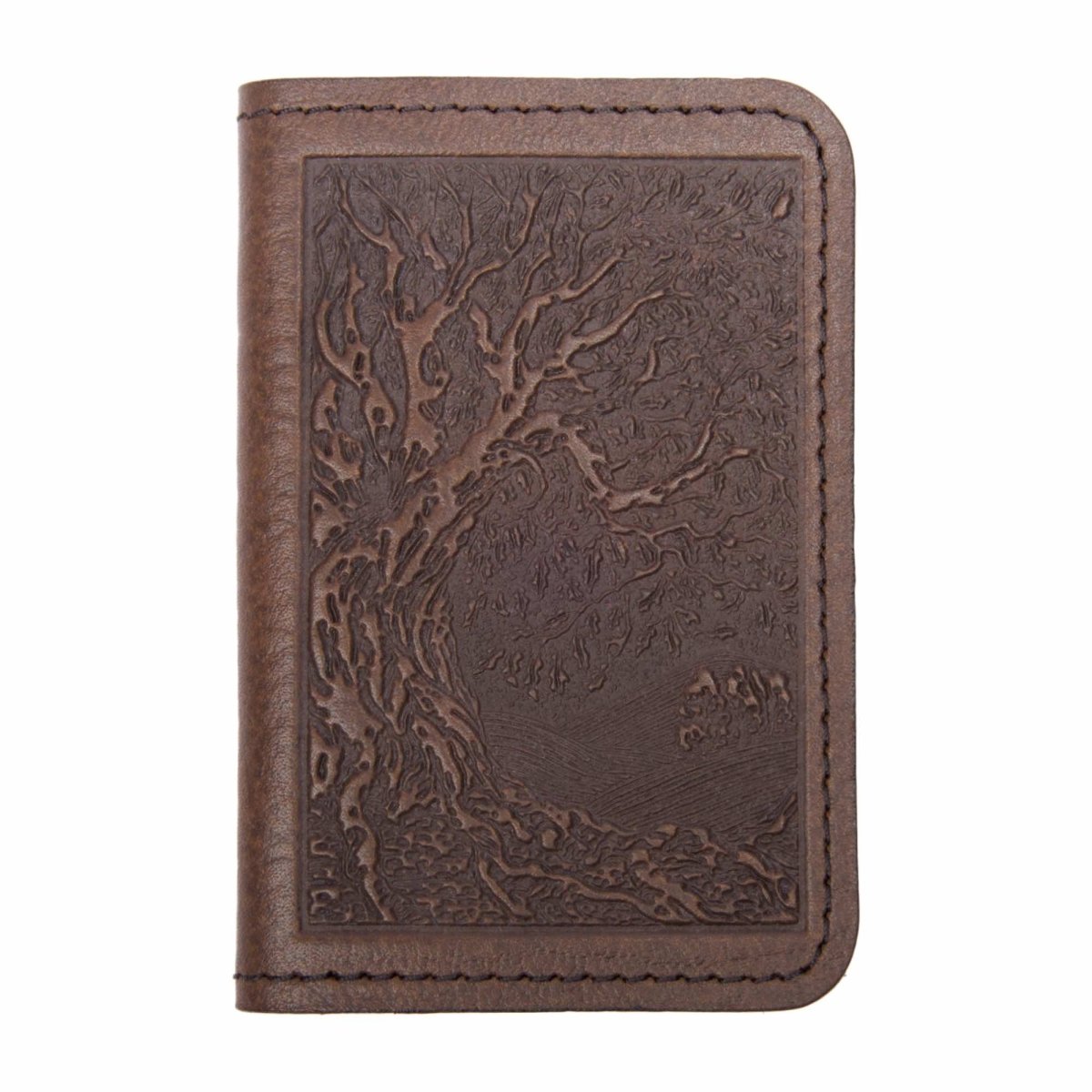 Oberon Design Leather Business Card Holder, Mini Wallet, Tree of Life Chocolate Oberon Design Leather Business Card Holder, Mini Wallet, Tree of Life Chocolate