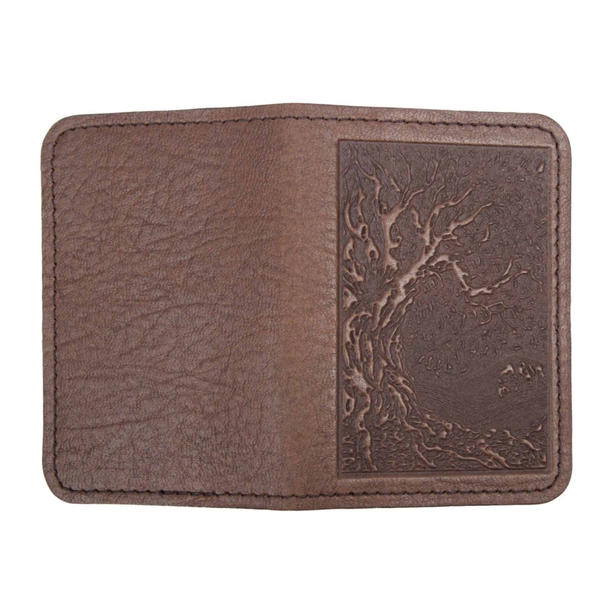 Tree of Card Holder Life Mini Wallet, Chocolate, open