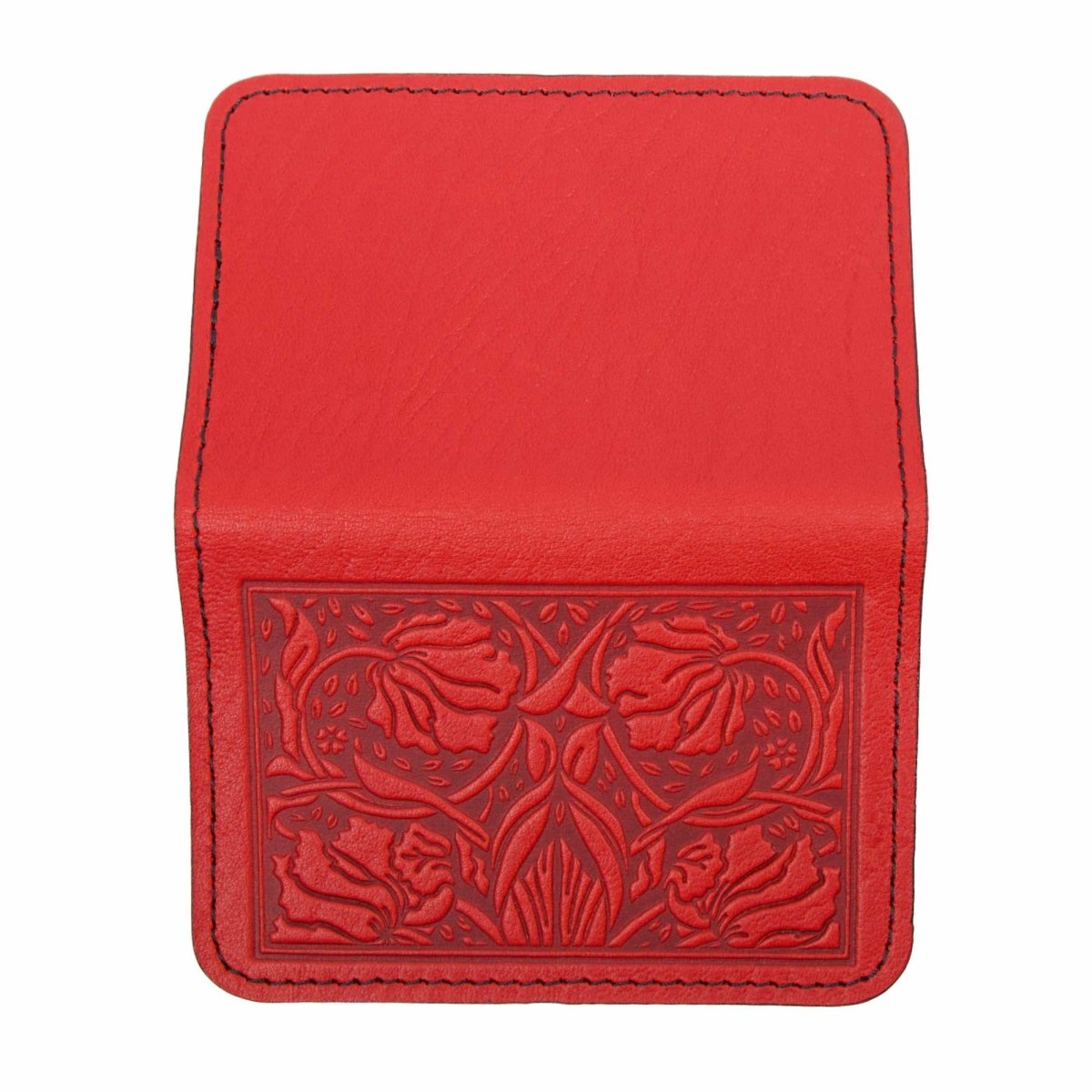 Tulips Card Holder Mini Wallet, Red, Open