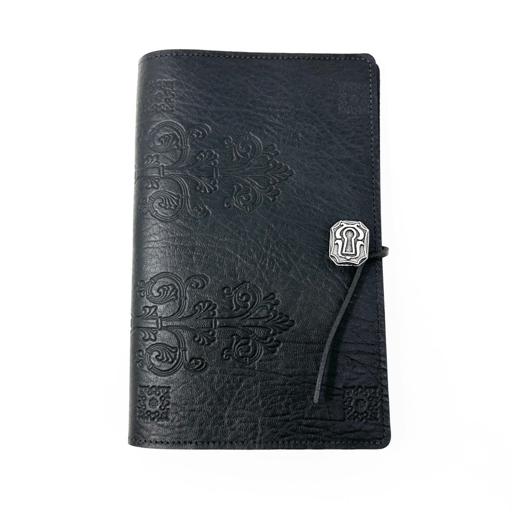 SECOND, Large Leather Notebook Cover, da Vinci in Black
