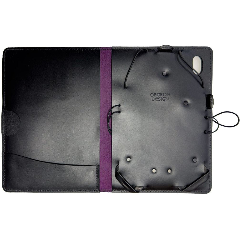 Oberon Design Leather iPad Mini 6 Cover, Case, Orchid Interior