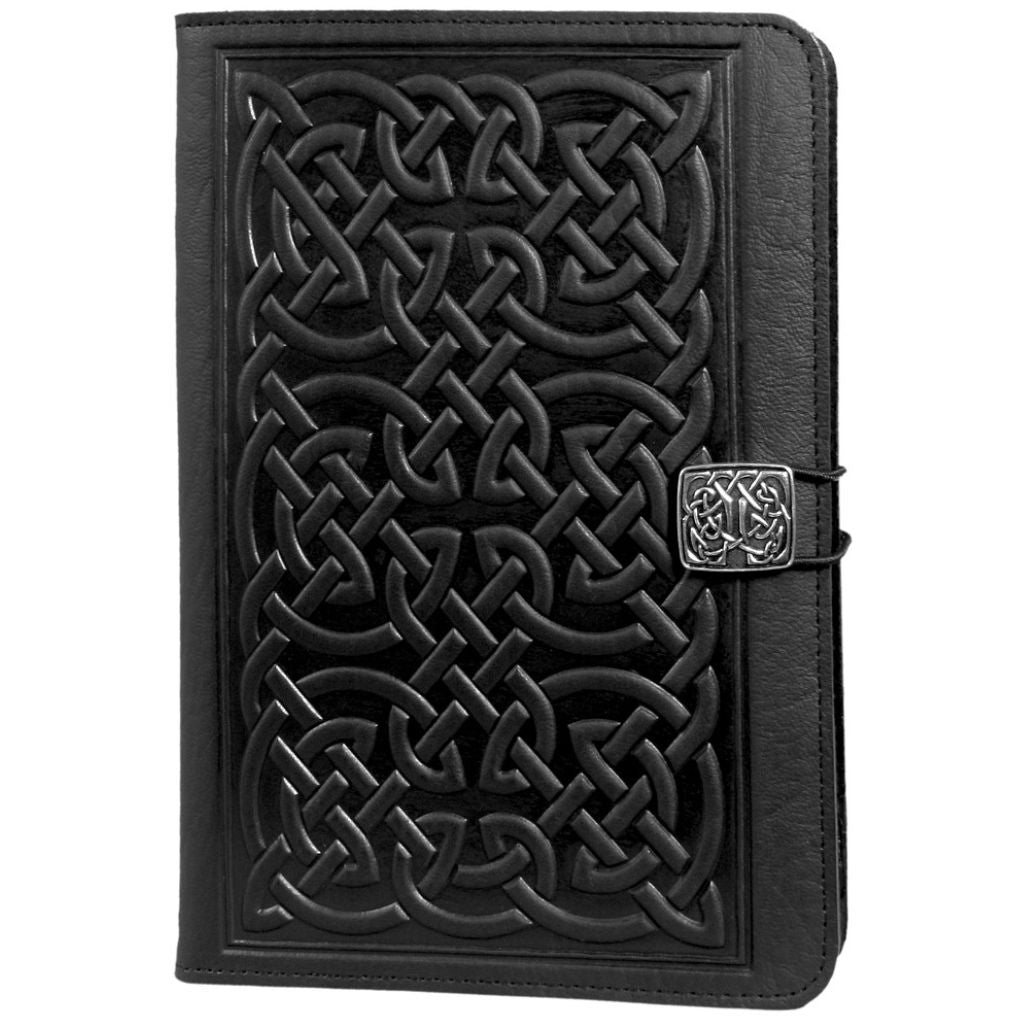 Oberon Design Leather iPad Mini Cover, Case, Bold Celtic, Black