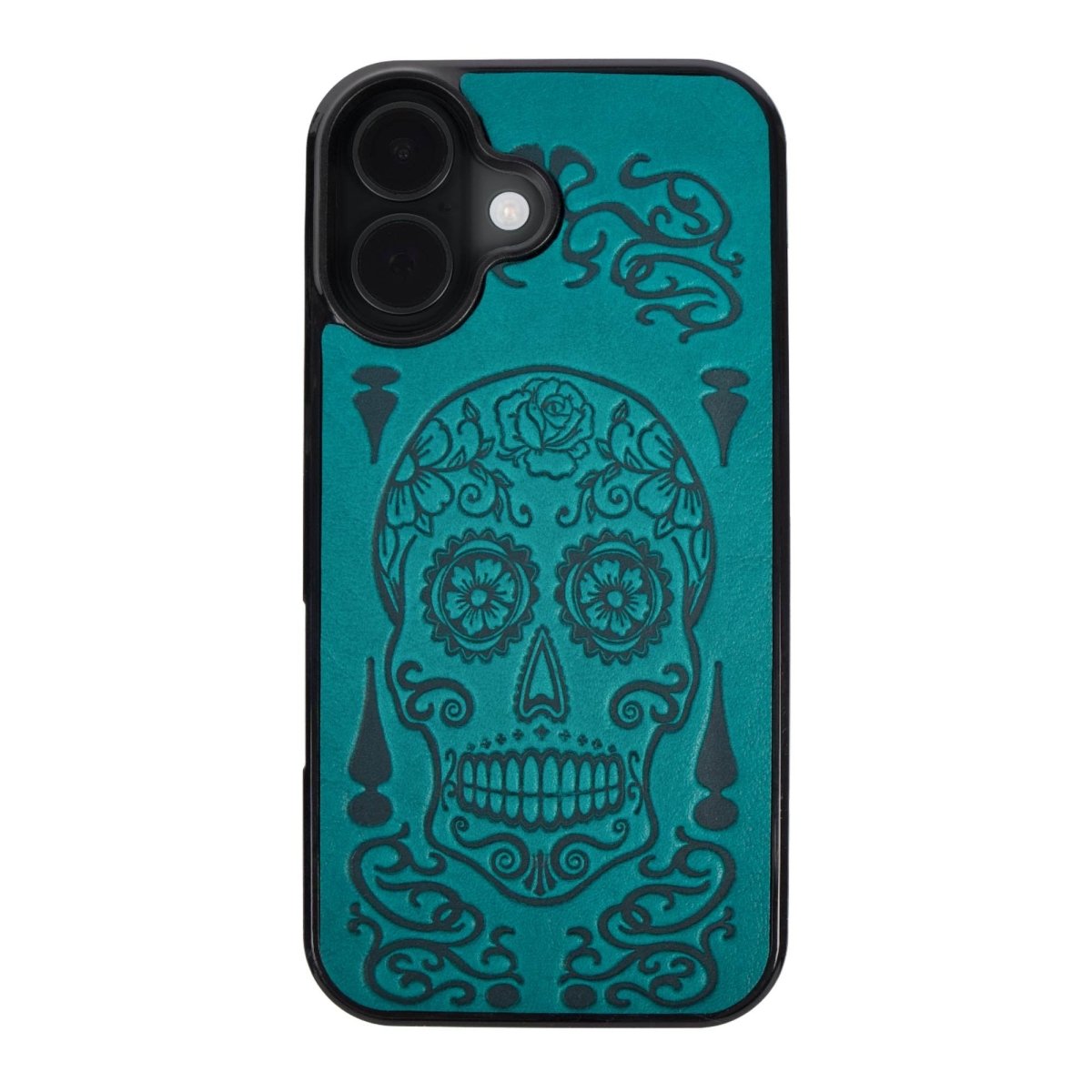 Oberon Design Genuine Leather iPhone Case, Hand-Crafted, Sugar Skull