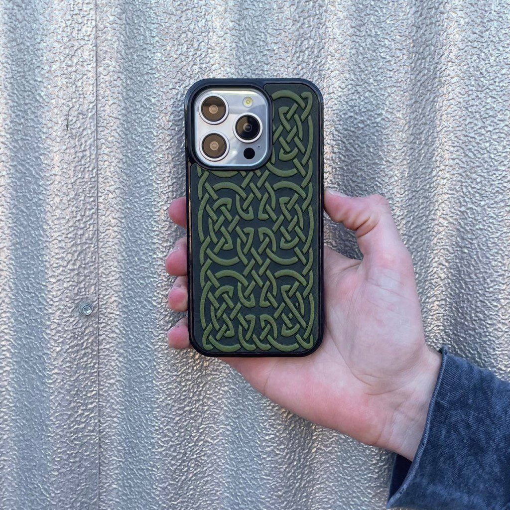 Oberon Design iPhone Case, Bold Celtic in Fern