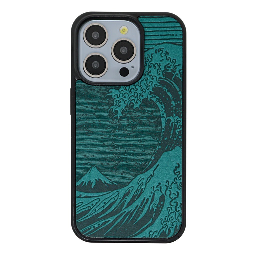 Oberon Design iPhone Case, Hokusai Wave in Teal