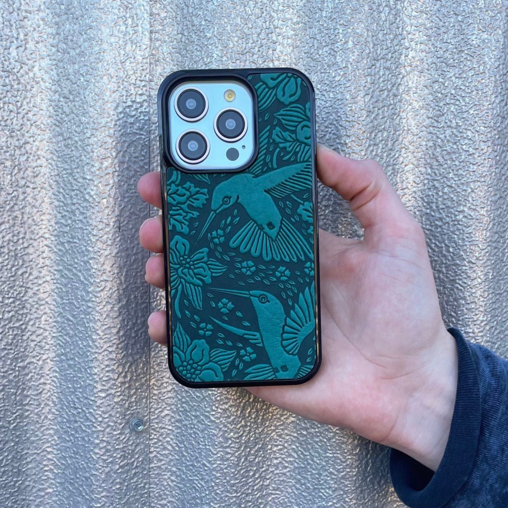 Oberon Design iPhone Case, Hummingbirds in Teal