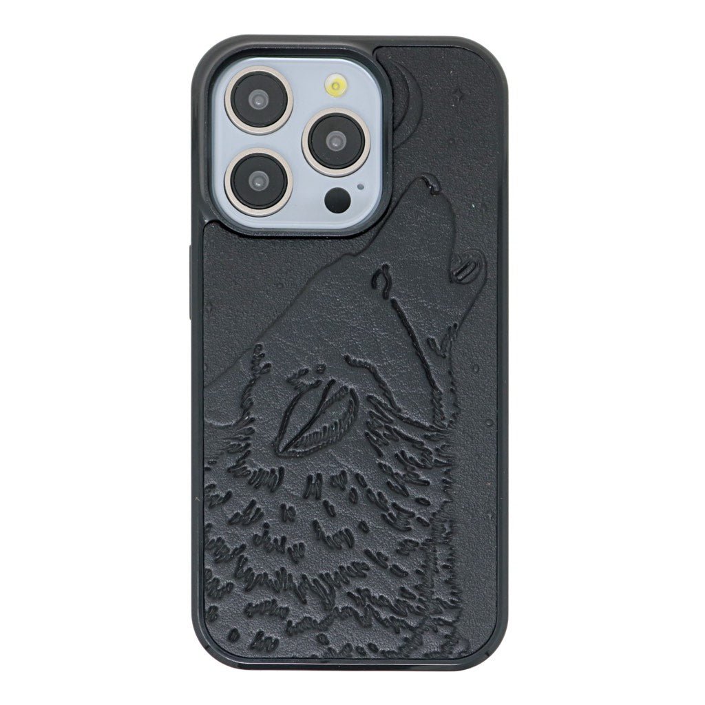 Oberon Design iPhone Case, Singing Wolf in Black