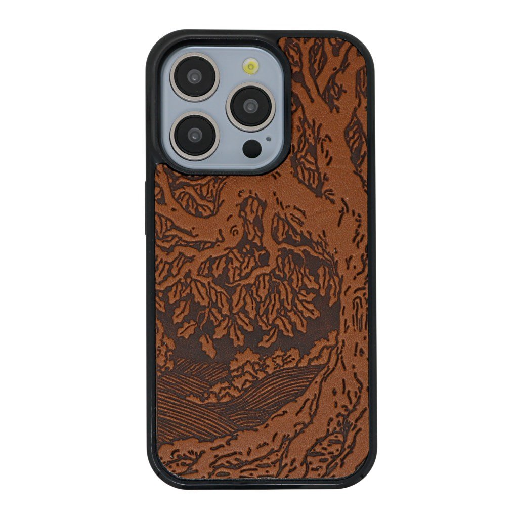 Oberon Design iPhone Case, Tree of Life in Saddle