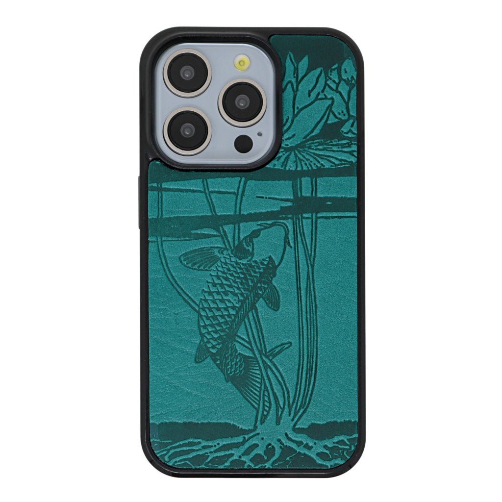 Oberon Design iPhone Case, Water Lily Koi in Blue